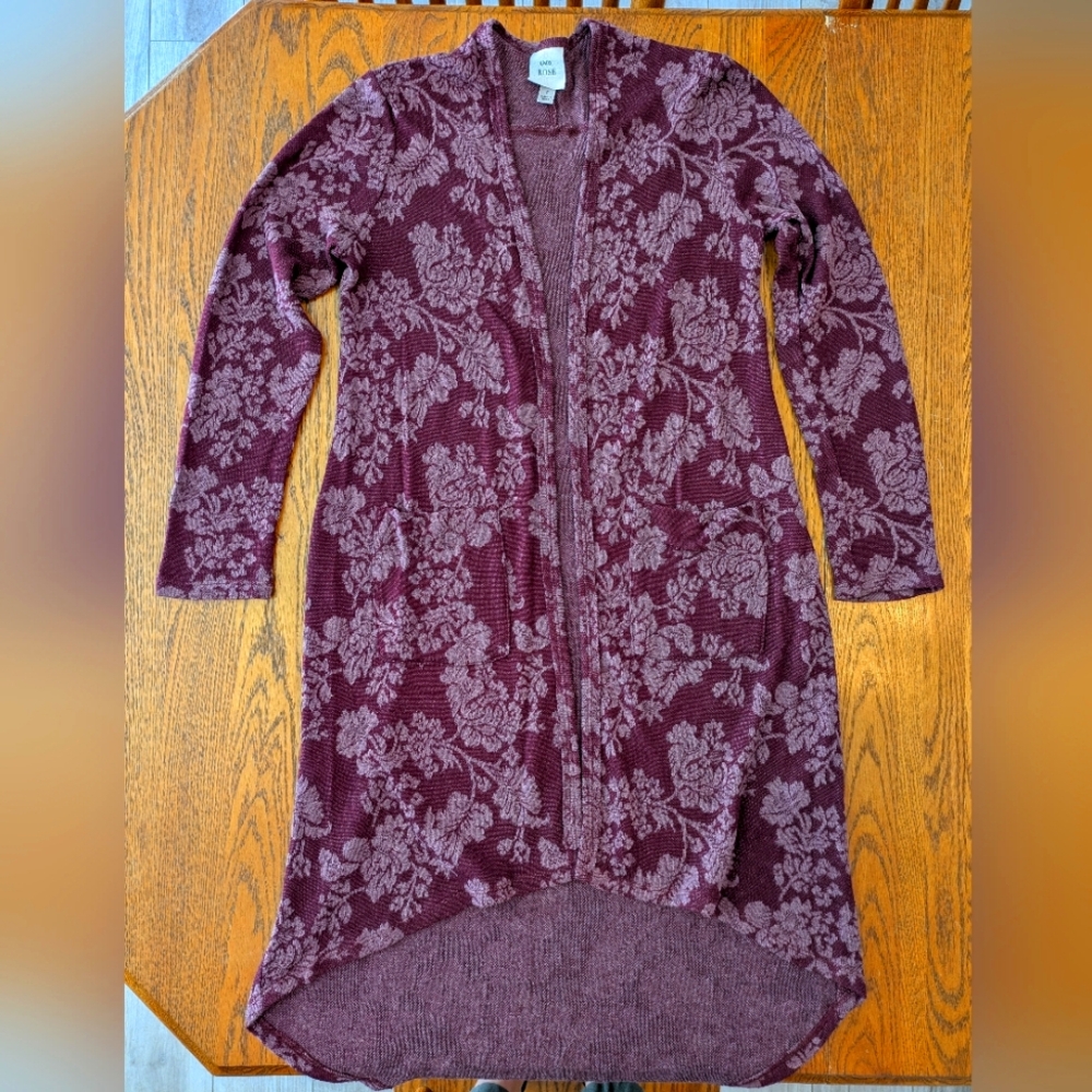 Floral Burgundy Cardigan